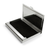 Glossy Metallic Business Card Holder — Velvet Interior, Holds 20 Cards